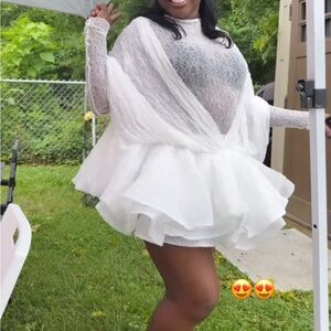 Elegant White Sheer Dress